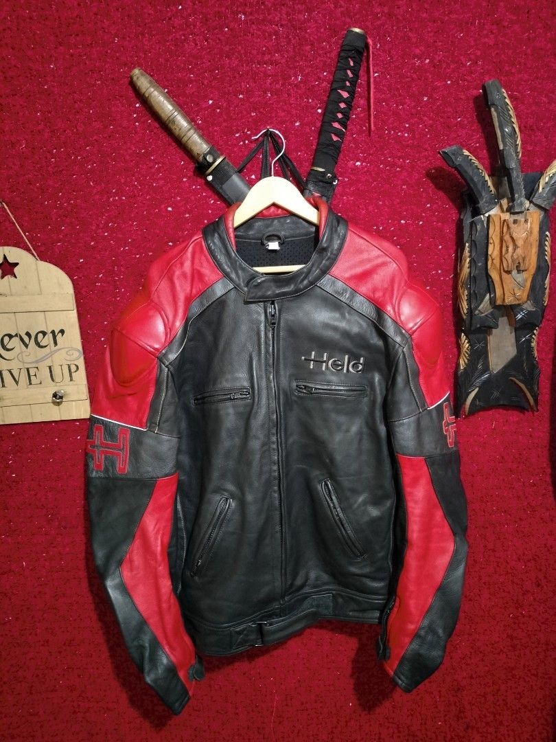 HELD MOTORCYCLE RIDING LEATHER JACKET FOR MEN'S (Category: Coats, Jackets and Outerwear) located in Baguio. Submitted by vertex_nga.pow (Listing ID 1450318363, Image 3). Description: HELD MOTORCYCLE RIDING LEATHER JACKET FOR MEN'S LARGE SIZE DIMENSION 28L BY 23 ARMPIT TO ARMPIT 18.5 INCHES SHOULDER TO SHOULDER 24.5 INCHES SLEEVE GENUINE LEATHER MATERIAL HEAVY LEATHER IN GOOD CONDITION BAGUIO LOCATION PLUS SF SA MALAYU JNT COURIER PASS COD UNLI VO