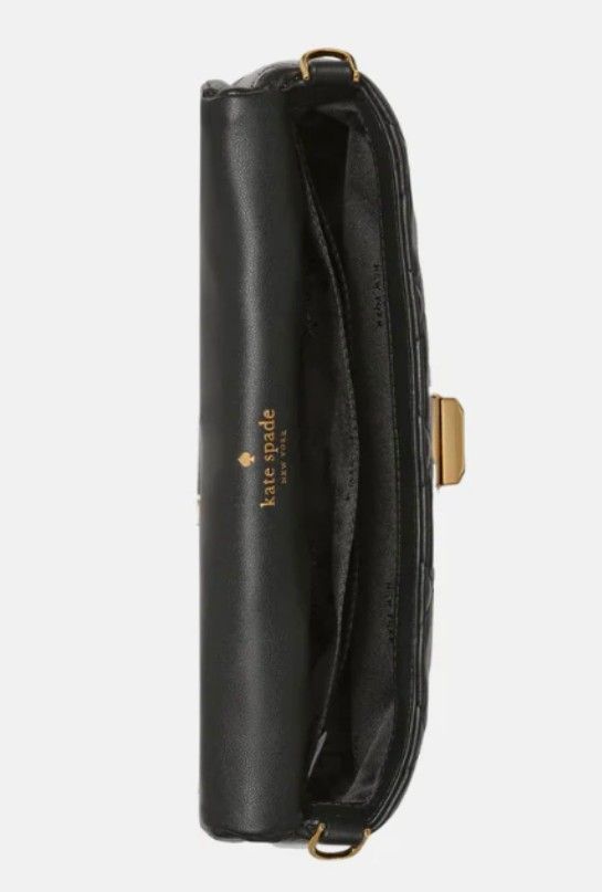 Kate Spade Black Quilted Leather Chain Shoulder Bag (Category: Luxury Bags & Wallets) located in Quezon City. Submitted by shinereign (Listing ID 1450226426, Image 3). Description: - Brand: Kate Spade - Material: Black quilted leather - Hardware: Gold-tone - Strap: Chain shoulder strap - Closure: Secure clasp - Interior: Card slots - Style: Versatile for nights out or everyday use - Condition: Comes with original tag.