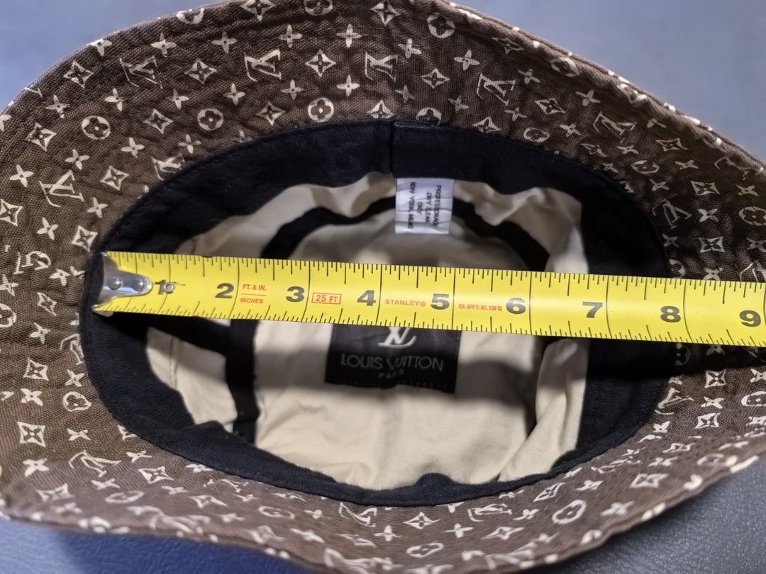 Louis Vuitton Monogram Bucket Hat (Category: Hats & Beanies) located in Cagayan de Oro. Submitted by pootx (Listing ID 1450254370, Image 2). Description: - Authentic Classic Louis Vuitton monogram bucket hat - Color: Brown canvas with iconic LV pattern - Origin: Made in Paris - Care Instructions: Professional dry cleaning only - Approximate Inner Opening: 7.5 inches.