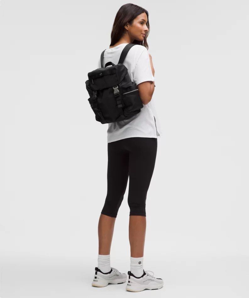 Lululemon Wunderlust Backpack Small 14L Black (Category: Backpacks) located in Manila. Submitted by decluttersiris (Listing ID 1450205149, Image 3). Description: - Lululemon Wunderlust Backpack - Size: 14L - Color: Black - Features: Front buckle closure, side zip pockets - Ideal for: Everyday use, travel - Ample interior space.