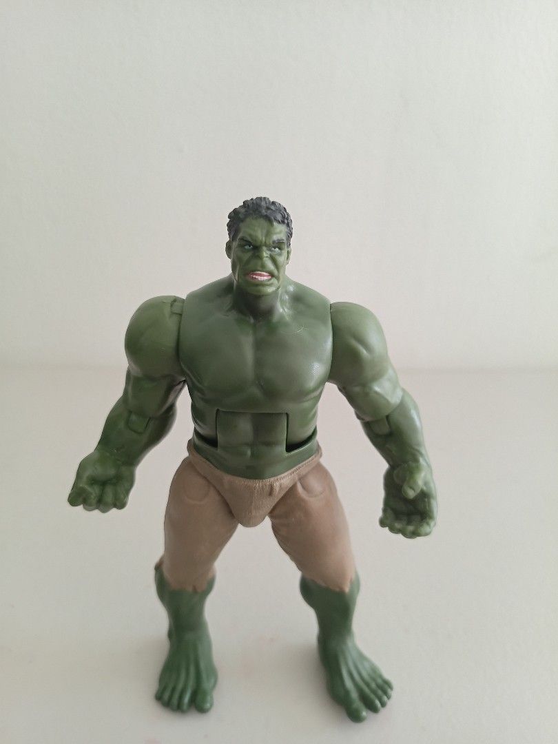 Marvel The Incredible Hulk Action Figure (Category: Action & Battle Toys) located in Manila. Submitted by dampotmnl (Listing ID 1450198454, Image 1). Description: - Green Hulk action figure - Ready for action pose - Features torn pants detail - Poseable limbs for dynamic display - Perfect for any Marvel fan's collection - Classic character for display or play.