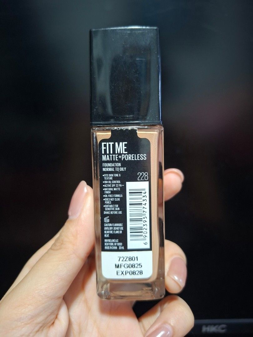 Maybelline Fit Me Matte + Poreless Foundation 228 Soft Tan (Category: Makeup) located in Quezon City. Submitted by seventeenjeonghan (Listing ID 1450162756, Image 2). Description: - Maybelline Fit Me Matte + Poreless Foundation - Shade: 228 Soft Tan - Condition: Used 2 to 3 pumps only. Bottle is mostly full. Bought last May 2026. - Reason for Selling: Will not use it anymore.