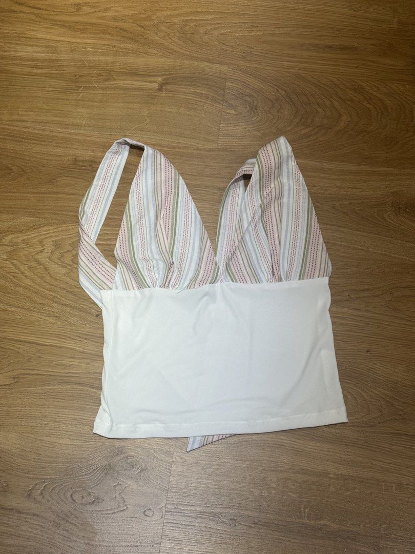Miu the Label Lush Halter Top (Category: Sleeveless) located in Makati City. Submitted by snooffy (Listing ID 1450311084, Image 1). Description: Used once only :) Can send when worn pics! RFS: Decluttering Retails @ 1,750.