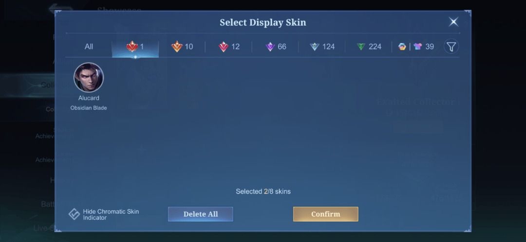 MLBB exalted collector 1 account! (Category: Game Gift Cards & Accounts) located in Kuala Lumpur. Submitted by shawnkoh2031705 (Listing ID 1447588340, Image 2). Description: 475 skins emblem max! have all heroes pm me for more account details! Can trade if same account value 012 5908952 whats app Only accept tng.