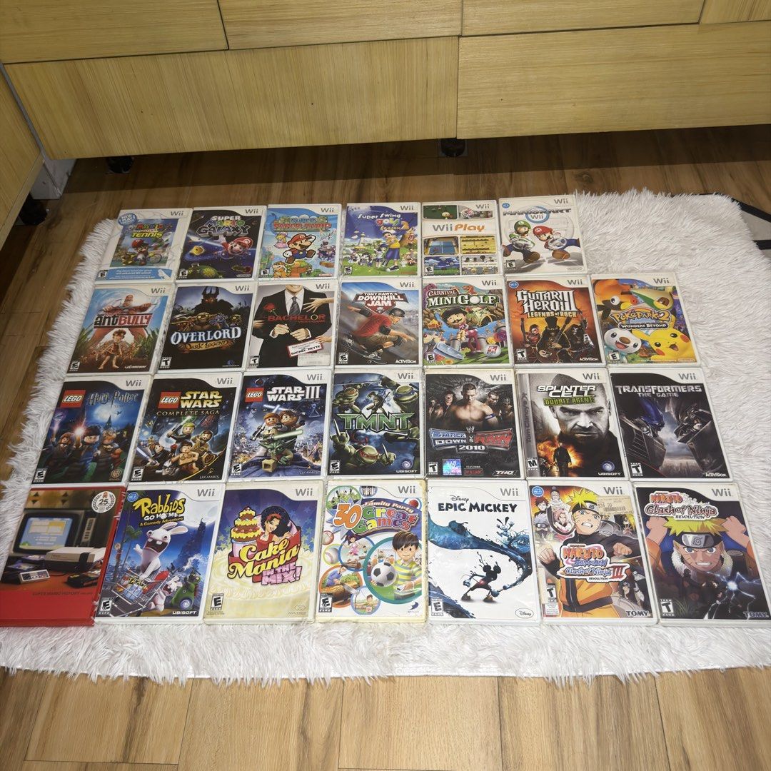 Nintendo Wii Games USA (Category: Nintendo) located in Mandaluyong City. Submitted by mr.playsafe (Listing ID 1450261963, Image 2). Description: Nintendo WII Games USA (CIB) Mario Kart Wii - 1,900 Kirby’s Epic Yarn - 1,200 Super Smash Bros. Brawl - 1,300 Super Mario Galaxy 2 - 1,600 Mario Strikers Charged - 1,000 each Pokémon Battle Revolution - 1,600 each Mario Party 8 - 1,900 each each WarioWare: Smooth Moves - 1,400 Wii Play - 600 Wii Sports -