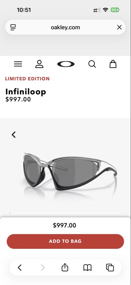 Oakley Infiniloop (Limited Edition) （分類：眼鏡）位於 Hong Kong。 由 raymondsh 提交（商品編號 1450280682，圖片 1）。簡介： Limited edition from latest Future Series 。