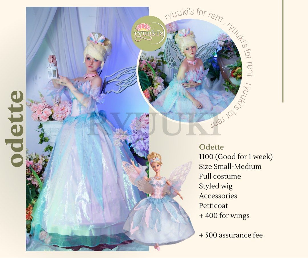 Odette Barbie Costume For Rent (Category: Dresses) located in Trece Martires City. Submitted by ryuukishop (Listing ID 1403360139, Image 1). Description: ❗️ACTUAL PICS POSTED ALREADY❗️ Kindly check each picture for the DETAILS AND PRICE. Rental Page | Ryuuki’s 📍Trece Cavite (LOCATION) MOP: Gcash MOD: Lalamove.