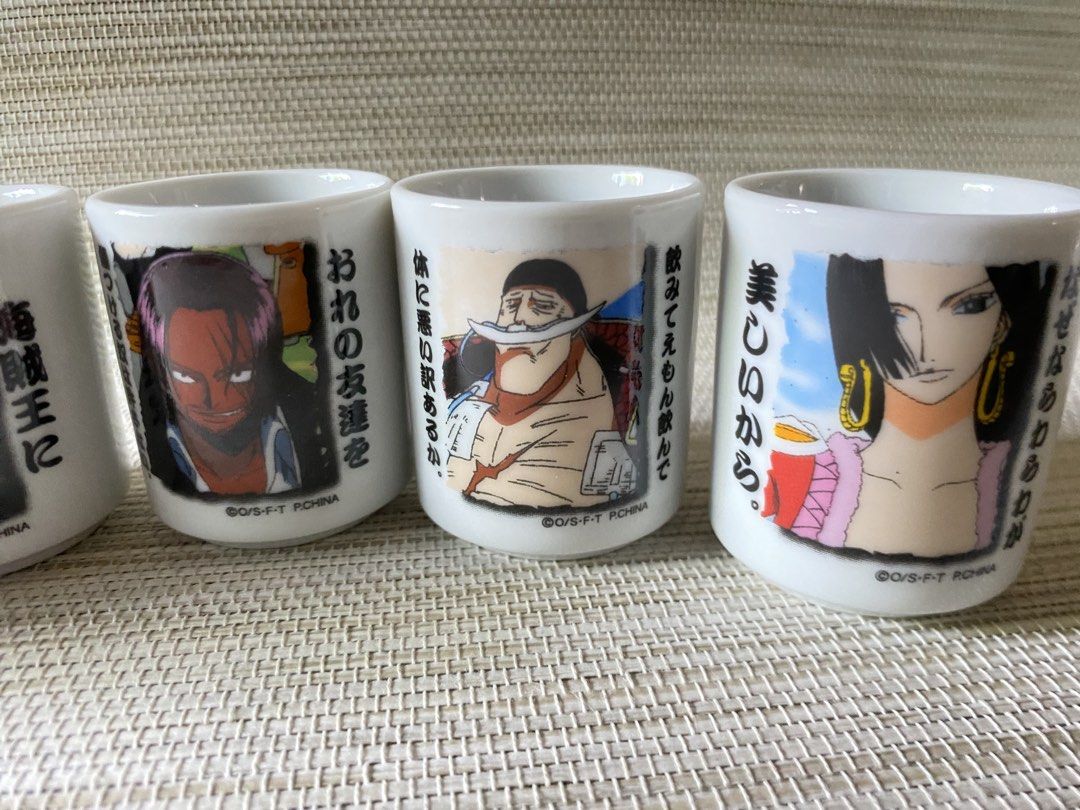 One Piece Anime Ceramic Mini Cups Set (Category: Dinnerware & Cutlery) located in Davao. Submitted by shauitoys2019 (Listing ID 1450242084, Image 3). Description: Has slight tiny chpped one cup.