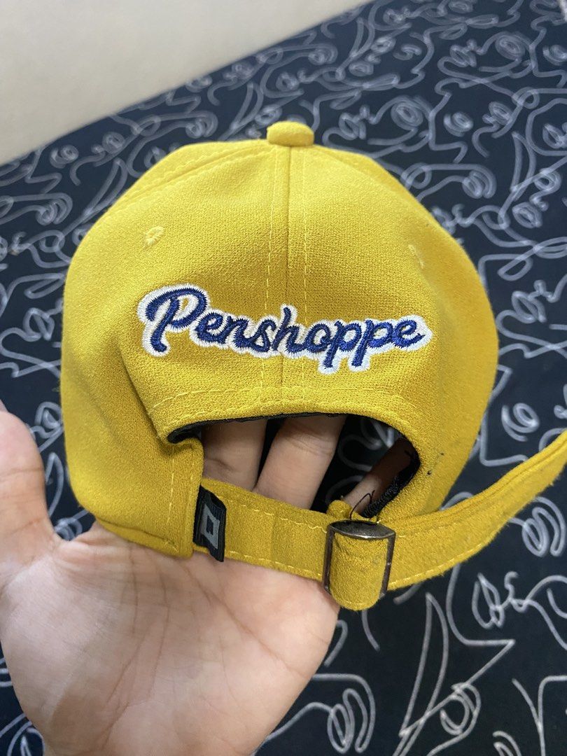 Original Penshoppe Yellow Varsity Baseball Cap (Category: Caps & Hats) located in Manila. Submitted by jelz_ph (Listing ID 1450307615, Image 2). Description: ✨🫱🏼‍🫲🏽💛 - regular fit - no flaws - used twice - well-maintained structured crown - secured adjustable fabric back strap with metal slide buckle - clean under-visor with original varsity sticker intact - check the pics for more deets .
