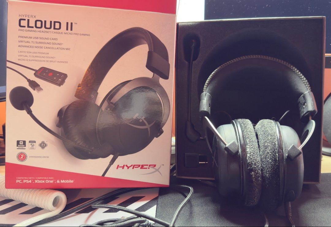 DECLUTTERING (Category: Mouse & Mousepads) located in Quezon City. Submitted by BiliNaSaTindahan (Listing ID 1450196521, Image 1). Description: peripherals for sale GET ALL FOR 500 only hyper x cloud 2 - 300 - band connector has issue - bakbak na headband - mic not working - audio working red dragon wrist pad - 100 belkin wireless charger - 100 qc novaliches loc .