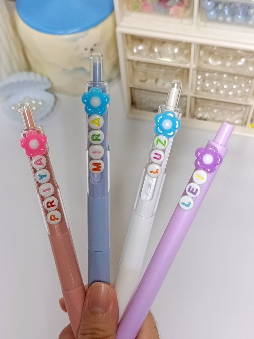 Personalized Beaded Gel Pen with Flower Charm (Category: Handmade Craft) located in Caloocan City. Submitted by mirzmellow (Listing ID 1450181990, Image 3). Description: 🌸🖊️ Personalized Beaded Gel Pen 🖊️🌸 Only ₱35 each! Perfect for giveaways, gifts, souvenirs, or personal use. ✨ Choose your preferred bead design to make it uniquely yours! 💖 .