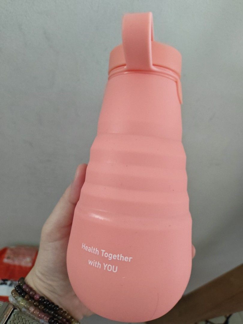 Pink silicone foldable water bottle511673885336555522