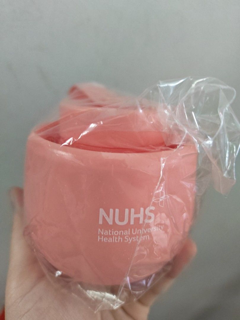 Pink silicone foldable water bottle