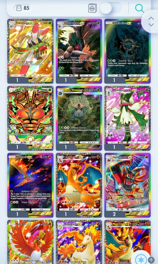 Pocket TCG Full arts & Rainbow UPDATED (JULY 2026) (Category: Raw Singles) located in Mandaluyong City. Submitted by geraldaguja123 (Listing ID 1416521151, Image 1). Description: SELLING UPDATED (new card - IRIS FA jpn) POCKET TCG FULL ARTS AND RAINBOW 100 each for Rainbow and Full arts POKEMON 150 each for FULL ART trainers 150 each for shinies 2 stars 80 each for 2 STARS (not full pic) can ask for more SOLD - PROF OAK, PCL, MEGA GARD, RR GENGAR