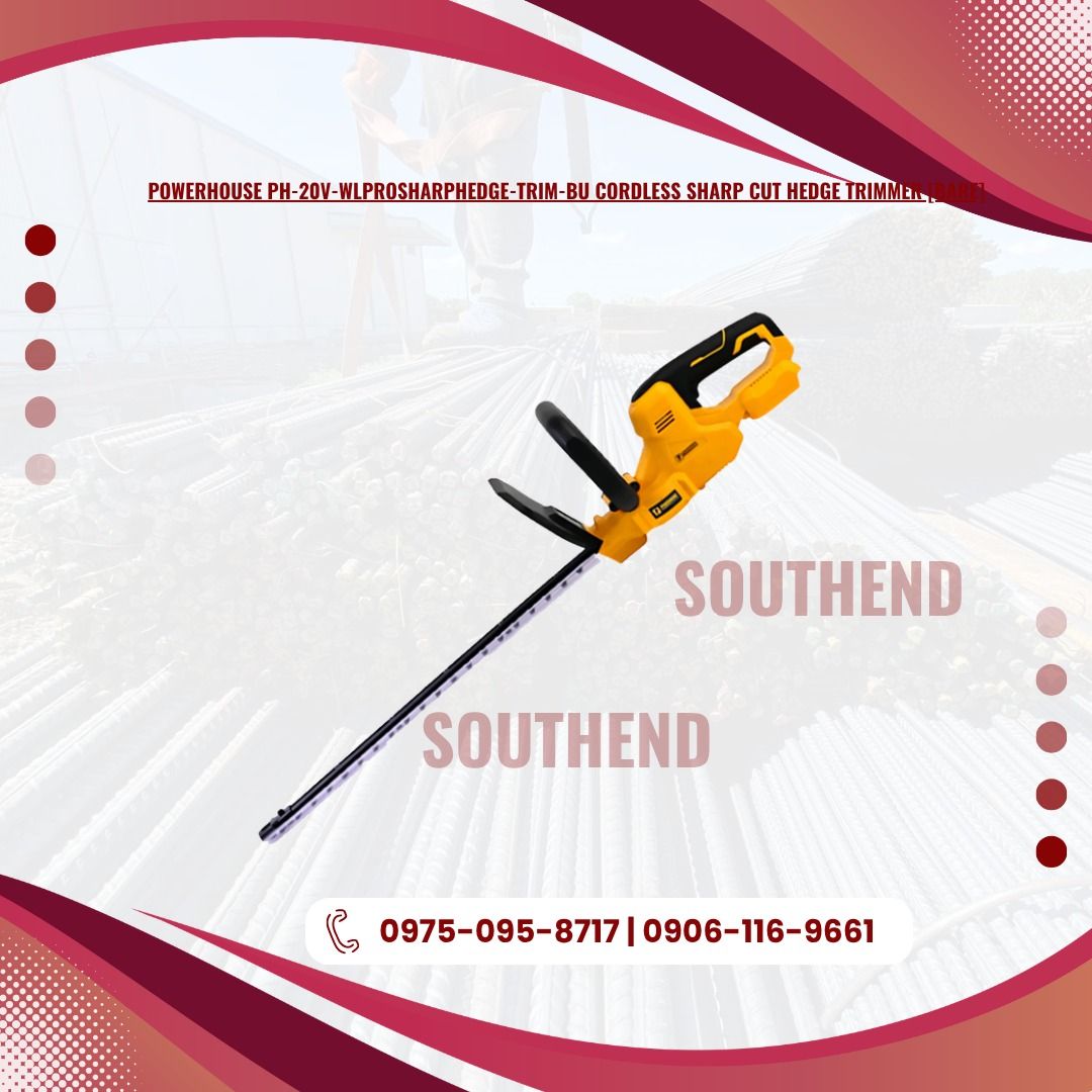 POWERHOUSE PH-20V-WLPROSHARPHEDGE-TRIM-BU CORDLESS SHARP CUT HEDGE TRIMMER [BARE] (Category: Everything Else Others) located in Caloocan City. Submitted by jepoy_southendconstruction (Listing ID 1450207516, Image 1). Description: 𝕆ℕ 𝕊𝕋𝕆ℂ𝕂 – ℍ𝕚𝕘𝕙-ℚ𝕦𝕒𝕝𝕚𝕥𝕪 𝕀𝕟𝕕𝕦𝕤𝕥𝕣𝕚𝕒𝕝 & ℂ𝕠𝕟𝕤𝕥𝕣𝕦𝕔𝕥𝕚𝕠𝕟 𝕄𝕒𝕥𝕖𝕣𝕚𝕒𝕝𝕤 𝕃𝕠𝕠𝕜𝕚𝕟𝕘 𝕗𝕠𝕣 𝕢𝕦𝕒𝕝𝕚𝕥𝕪 𝕔𝕠𝕟𝕤𝕥𝕣𝕦𝕔𝕥𝕚𝕠𝕟 𝕒𝕟𝕕 𝕙𝕒𝕣𝕕𝕨𝕒𝕣𝕖 𝕞𝕒𝕥𝕖𝕣𝕚𝕒𝕝𝕤? 𝕎𝕖 𝕤𝕦�