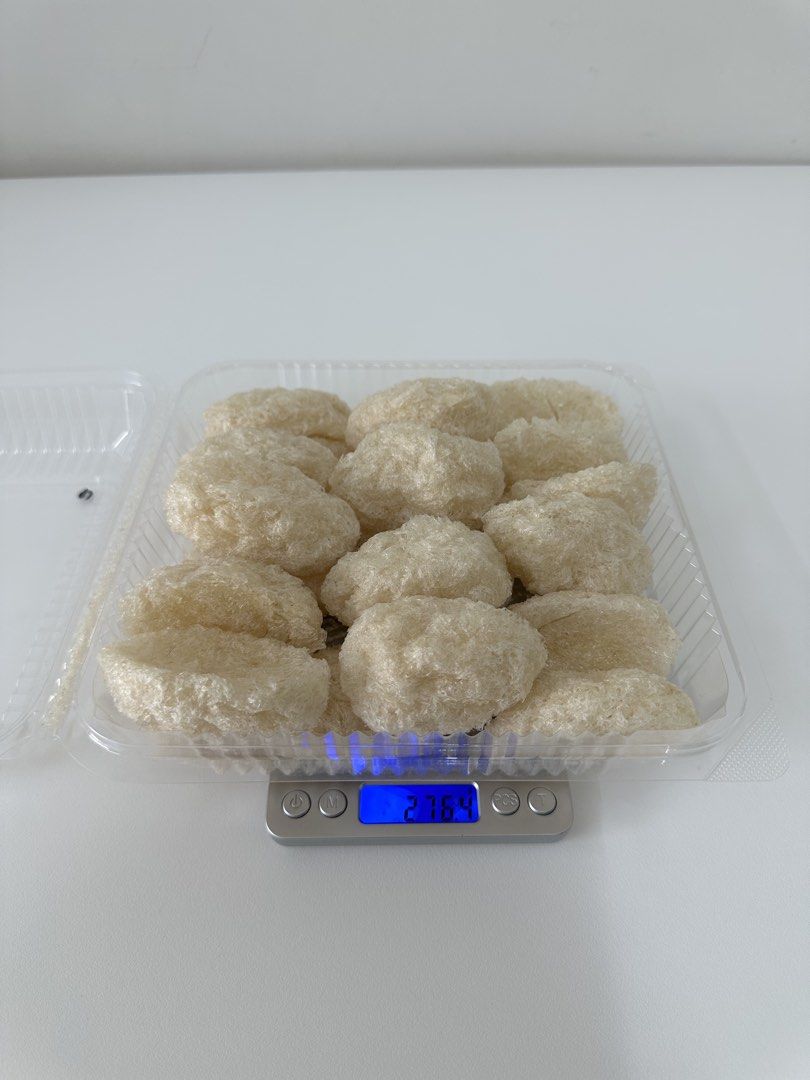 [Premium Grade] 100% Natural Dry Bird's Nest Cups (276.4g) – Direct from Source (Category: Other Food & Drinks) located in Kuala Lumpur. Submitted by rachelyap22 (Listing ID 1450180109, Image 1). Description: Description: Selling a premium-grade box of 100% natural, high-quality dry bird’s nest cups (Yan Zhan / 燕盏). Key Details: - Weight: 276.4g (Approx. 40+ complete cups, weighed with box) - Quality: 100% natural, zero bleaching, zero food glue/