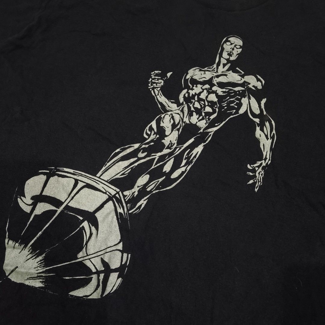 Rare Vintage Mad Engine Silver Surfer Black Tee (Category: Tshirts & Polo Shirts ) located in Cebu City. Submitted by greedthrift.00 (Listing ID 1450283392, Image 3). Description: - condition: 9/10 - color rate: 9/10 - dimes : 24.5 x 31 - Issue: none - ready to wear (machine washed) Marvel Comics Silver Surfer graphic tee. Black, Collectible piece!.