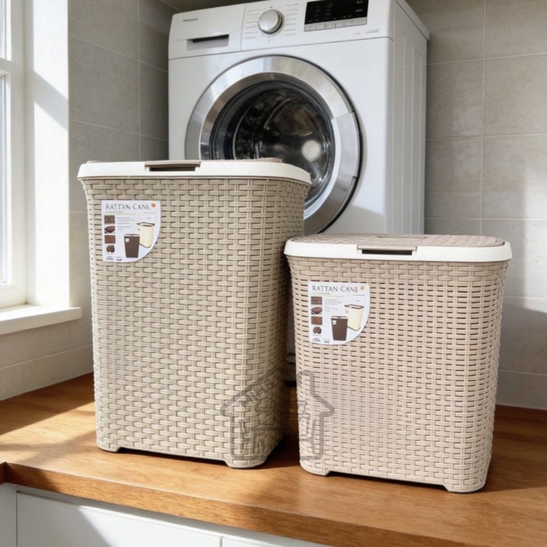 Rattan Cane Plastic Laundry Basket (Category: Laundry Baskets) located in Manila. Submitted by kimfhong (Listing ID 1448380815, Image 1). Description: 1200 Rattan Cane Laundry Basket with Wheels Small - L:44xm x W:35cm x H: 50cm Large - L:44 cm X W:35 cm X H:60 cm -With ventilated holes design -Large capacity -With lead cover handle -Very durable Basket -Available in mocha and black color 300 for small size.