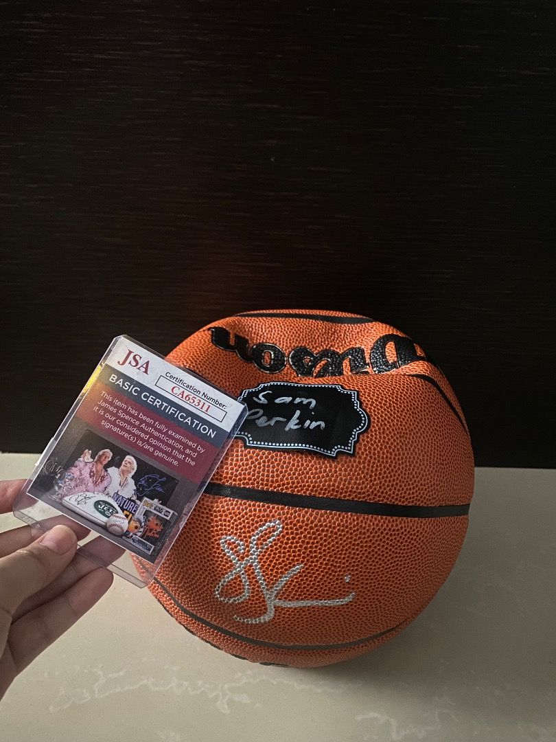 Sam Perkins Signed Autographed Basketball JSA COA Certified (Category: Racket and Ball Sports) located in Caloocan City. Submitted by saoirse.amber (Listing ID 1450208316, Image 1). Description: This basketball features a genuine hand signature from Sam Perkins, making it a standout addition to any sports memorabilia collection. 100% authentic from U.S 🇺🇸.