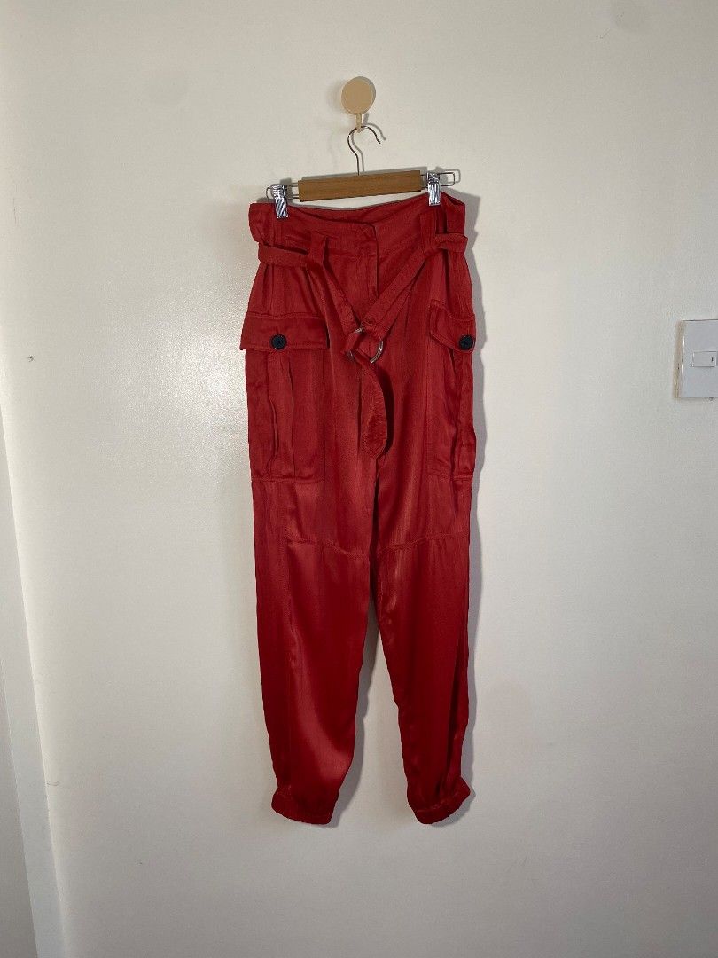 Self Portrait Red Viscose Wide Trouser (Category: Other Bottoms) located in Abucay. Submitted by jamesnike21 (Listing ID 1450231563, Image 2). Description: 📌Self - Portrait Viscose Wide Trouser 📌excellent with minor issue 📌see last pic for issue... light stain..unnoticeable 📌size 4 on tag 📌waist 26-27' 📌length 39' 📌Slightly wrinkled due to storage 👍 📌The color of the product may differ from actual color depending on the type, condition o