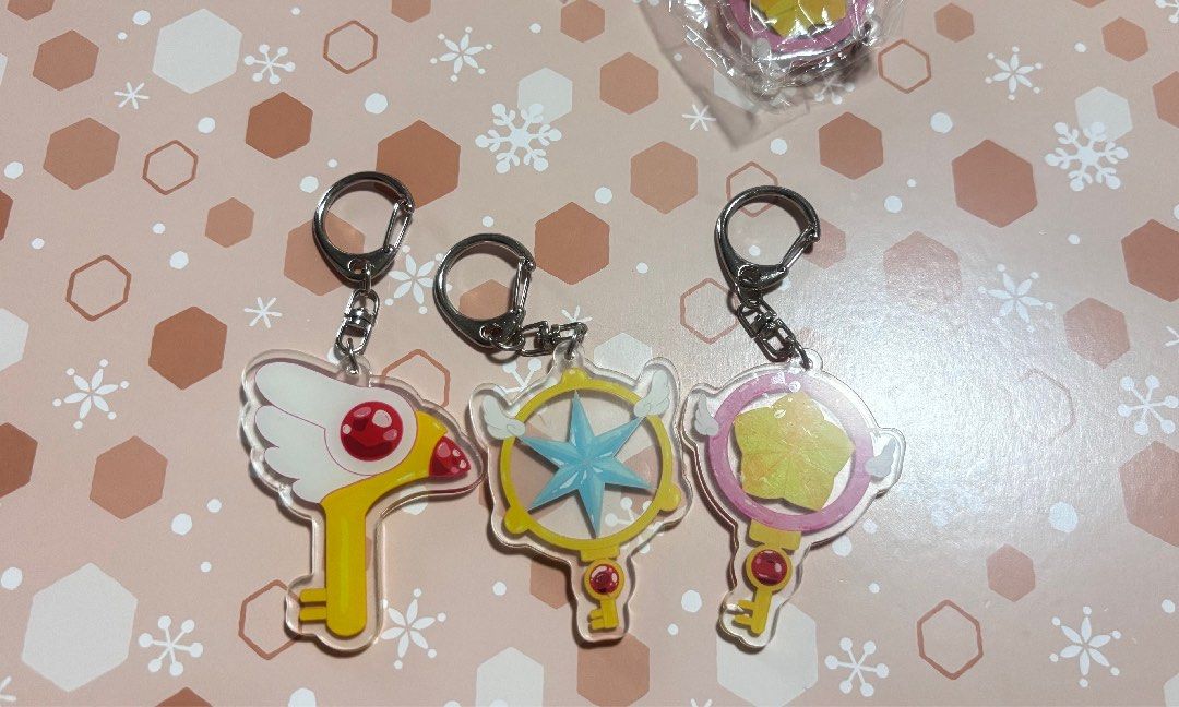 Set of 3 Cardcaptor Sakura keychains (Category: Character Goods) located in Calamba. Submitted by cur8d (Listing ID 1450314963, Image 1). Description: 3 pcs for 40 3 sets available .