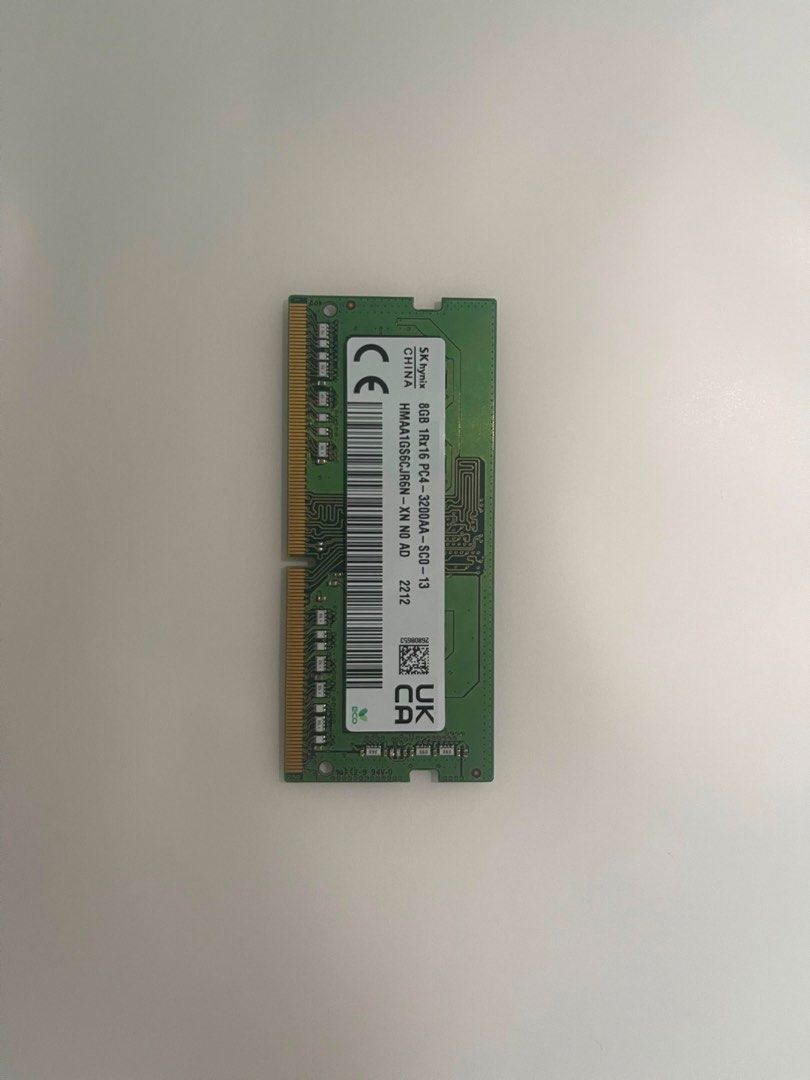 SK Hynix 8GB DDR4 PC4-3200AA SODIMM Laptop RAM (Category: Computer Parts) located in Kuala Lumpur. Submitted by alifirfan99 (Listing ID 1450185932, Image 1). Description: - SK Hynix 8GB DDR4 SODIMM RAM module - 3200 Mhz - Tested and Working excellent - Cod Klang Valley.