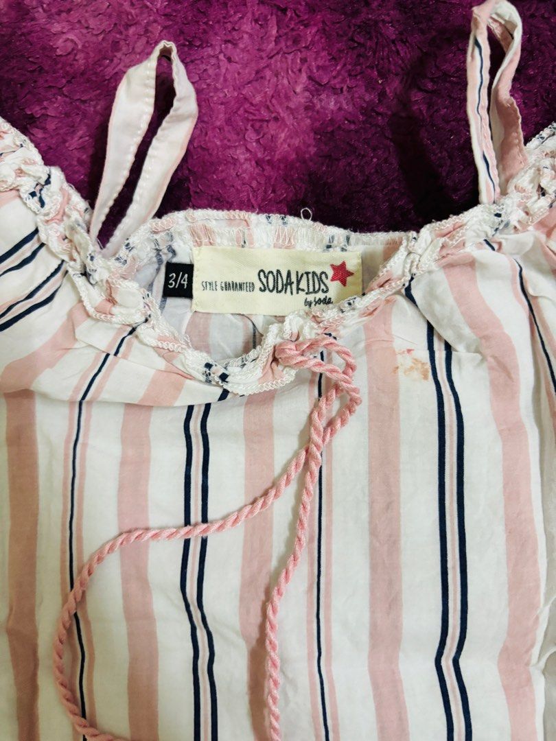 Soda Kids (Category: Babies & Kids Fashion) located in Batu Pahat. Submitted by preloveddbysaa_ (Listing ID 1450152688, Image 2). Description: Tag 3-4y Defect minor stain lipstick .