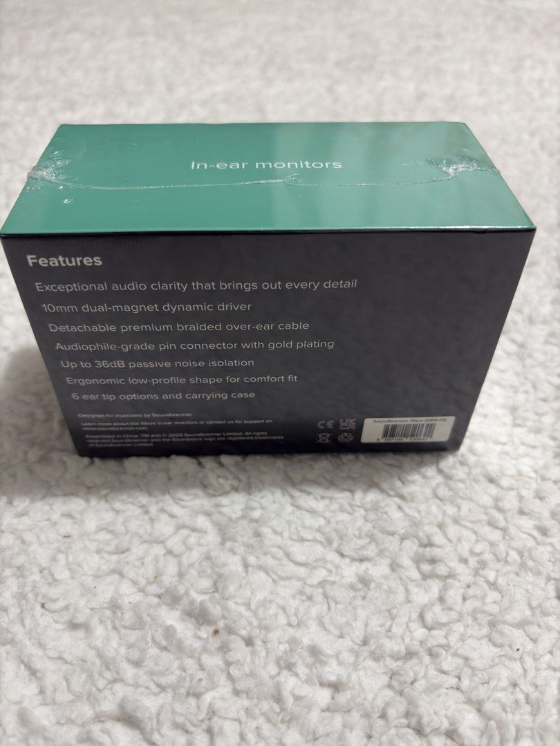 Soundbrenner wave (Category: Portable Audio Accessories) located in General Trias. Submitted by charlie.shop (Listing ID 1450304929, Image 3). Description: Brand new sealed the Soundbrenner Wave In-Ear Monitors (IEMs). Designed primarily for musicians, performers, and gamers, these wired earphones are optimized for real-time monitoring with zero audio latency. Driver Configuration: Dual-driver hybrid array featuring a 10mm dual-magnet dynamic bas