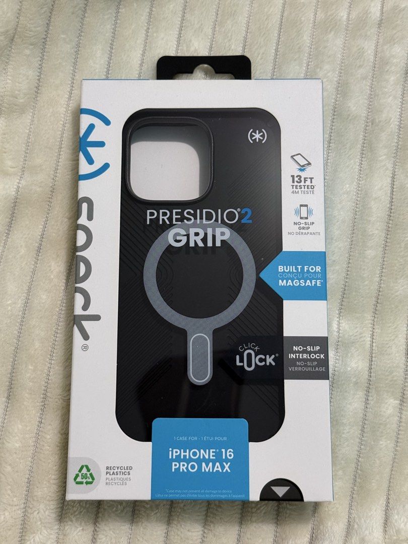 Speck Presidio2 Grip Magsafe + ClickLock for iPhone 16 Pro Max (Category: Cases & Sleeves) located in Rizal. Submitted by dreannacon (Listing ID 1450227035, Image 1). Description: - Original Speck Case - RFS: Extra Case MOP: GCash/ MariBank/ Maya.