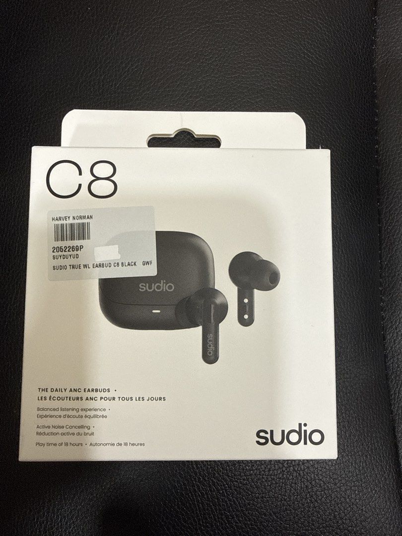 Sudio C8 True Wireless ANC Earbuds - Black