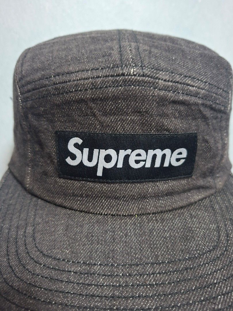 Supreme Black Denim Faded Canvass 5 Panel Cap (Category: Caps & Hats) located in Taguig. Submitted by AlfonsoJaimepreloved (Listing ID 1450224743, Image 3). Description: Supreme Denim Black Faded Canvass 5 Panel Cap Adult / Seat Belt type Embroidered / 100% Cotton Denim Black Faded Canvass Colorway Excellent Used Condition Price : 2,650 Location : ibayo Tipas Taguig City MOD : Lalamove / LBC / J&T at buyer expense MOP : Gcash Thank you.
