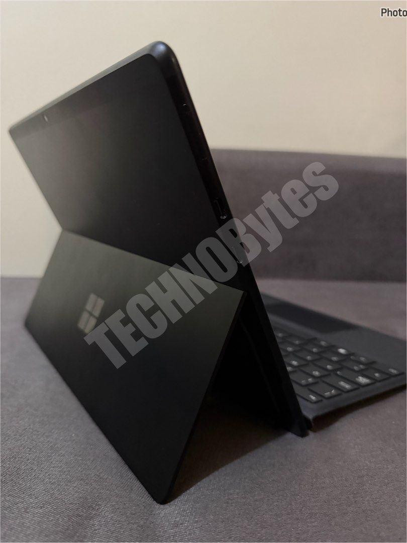 Surface Pro X - Black (Category: Laptops & Notebooks) located in Pasig City. Submitted by technobytes (Listing ID 1450180020, Image 2). Description: • SQ1 Processor • 16GB RAM • 256GB SSD Storage • 2880x1920 Resolution • 60 Hz Refresh Rate • Windows 11 Pro 64-bit • With 323 cycle count • No Hidden Issue • It comes with MS Keyboard, Pen, and Charger.