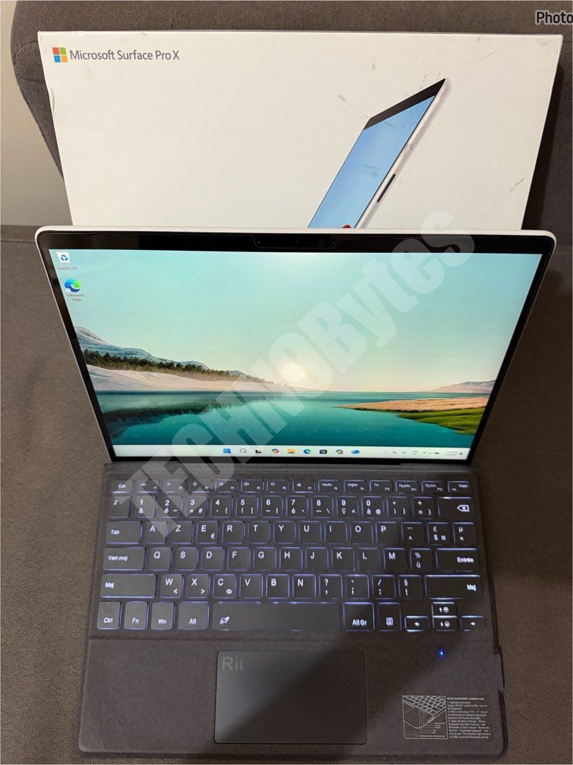 Surface Pro X - Silver | 16GB/512GB (Category: Laptops & Notebooks) located in Pasig City. Submitted by technobytes (Listing ID 1450180346, Image 2). Description: • SQ2 Processor • 16GB RAM • 512GB SSD Storage • 2880x1920 Resolution • 60 Hz Refresh Rate • Windows 11 Home 64-bit • With only 97 cycle count • No Hidden Issue • It comes with its Box, Bluetooth Keyboard, and Charger.