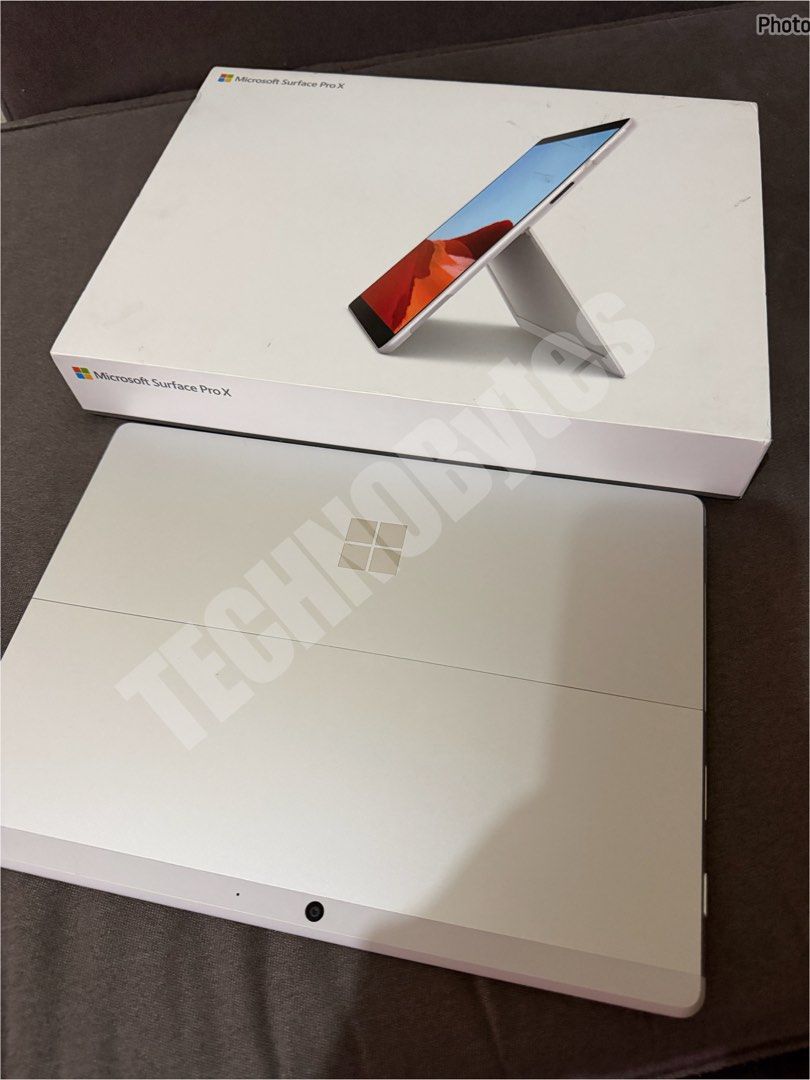 Surface Pro X - Silver | 16GB/512GB (Category: Laptops & Notebooks) located in Pasig City. Submitted by technobytes (Listing ID 1450180346, Image 1). Description: • SQ2 Processor • 16GB RAM • 512GB SSD Storage • 2880x1920 Resolution • 60 Hz Refresh Rate • Windows 11 Home 64-bit • With only 97 cycle count • No Hidden Issue • It comes with its Box, Bluetooth Keyboard, and Charger.