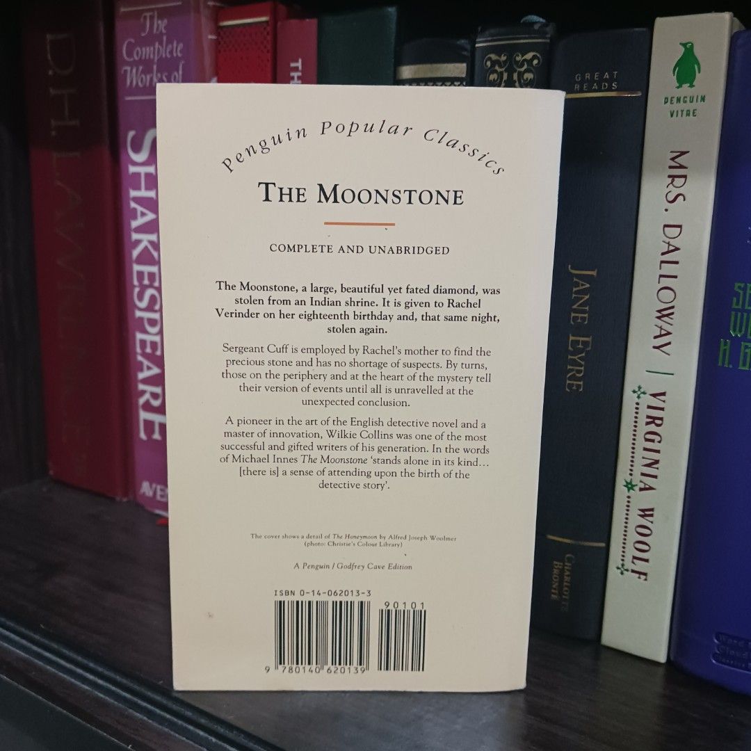 The Moonstone by Wilkie Collins (Category: Storybooks) located in Caloocan City. Submitted by alspaceship (Listing ID 1450267193, Image 2). Description: penguin popular classics ed. complete and unabridged tanning sides.