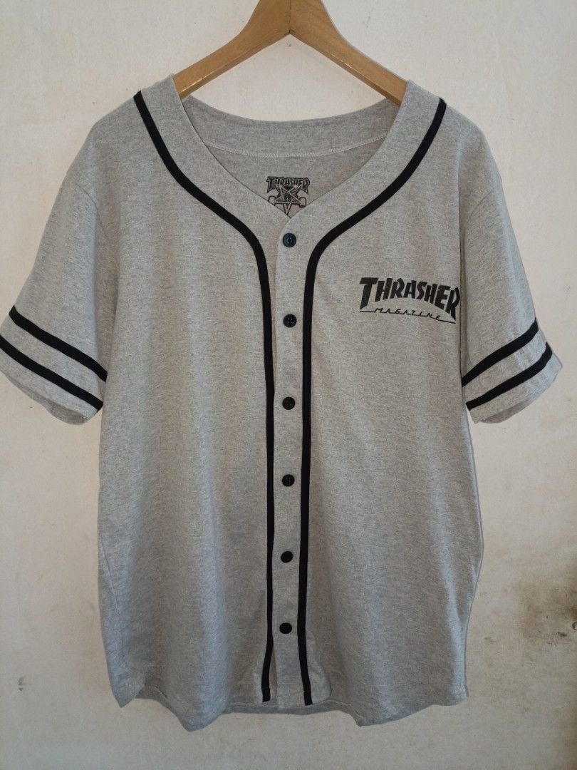 Thrasher Baseball Jersey (Category: Activewear) located in Bacolod City. Submitted by nivram04089 (Listing ID 1450150432, Image 1). Description: Thrasher Baseball Jersey Sz large Dimes w22. 5 L29 Excellent Condition.