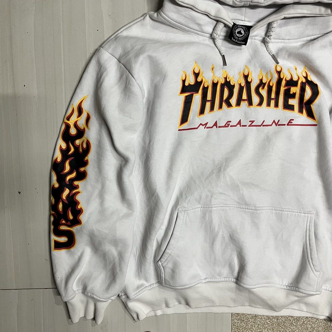 Thrasher Hoodie (Category: Hoodies) located in Manila. Submitted by kingjamessthriftt (Listing ID 1450211431, Image 2). Description: Skateboard hoodie 8/10 color rate Need wash.
