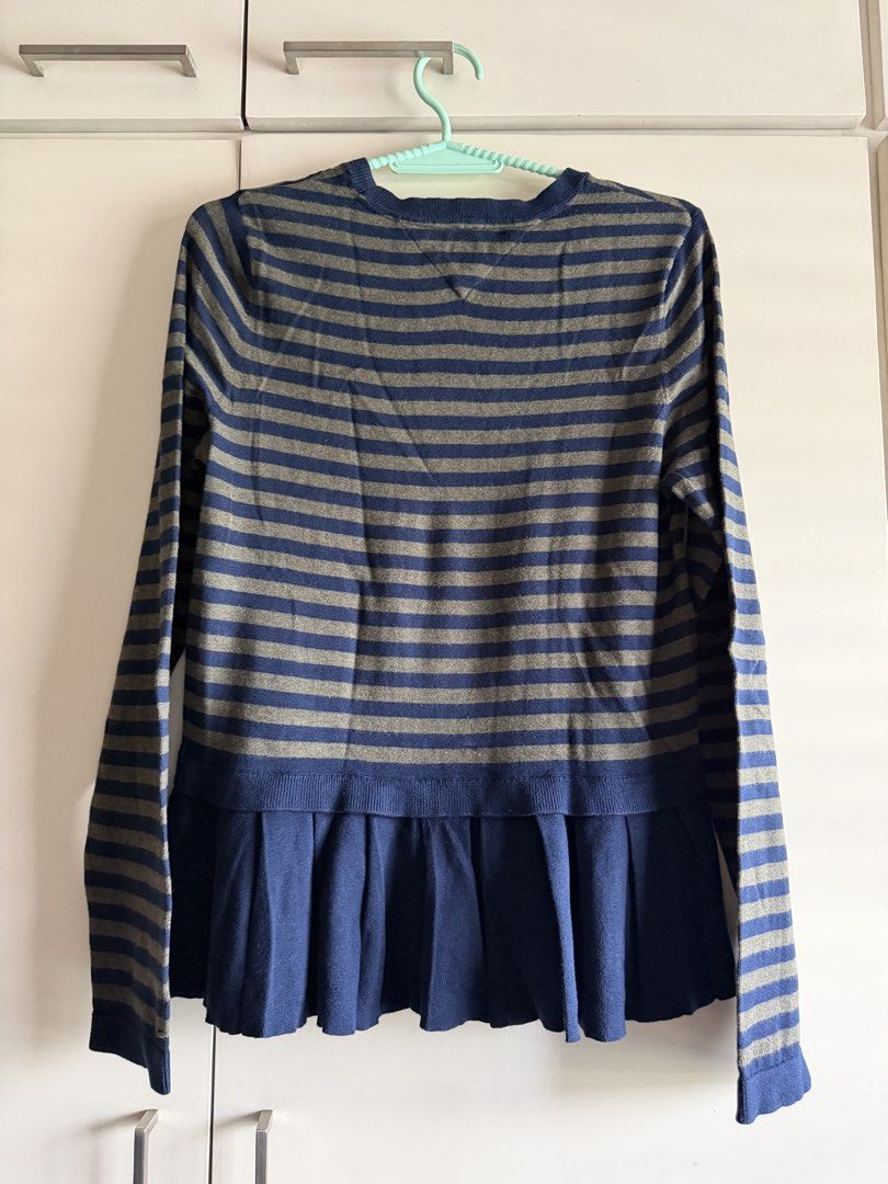 Tommy Hilfiger sweater pleated peplum hem (Category: Longsleeves) located in Caloocan City. Submitted by redkooky (Listing ID 1450168065, Image 2). Description: Can fit adult Shoulder 35cm Chest 84 cm Length 55cm Sleeves 65cm.