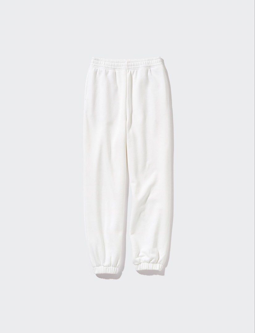 Uniqlo Sweatpants Joggers - White & Blue (Category: Joggers) located in Quezon City. Submitted by __hal (Listing ID 1450181673, Image 1). Description: - White: 450, used once - Blue: 350, well used, a bit of discoloration from washing but in good condition - Both size S - Discounted if getting both .