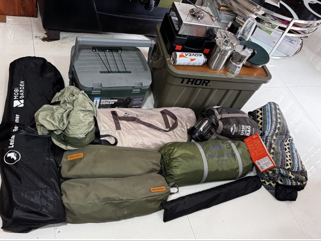 Various Camping Stuff (Category: Hiking & Camping) located in Tayabas. Submitted by dudayduday (Listing ID 1450184928, Image 1). Description: Hi! I have various camping stuff that are for sale like tent, sleeping bag, sleeping pad, tables, chairs, lamps, cooking stuff, containers etc. Message me for the price of each. I can give discount if you buy them all. Thank you!.