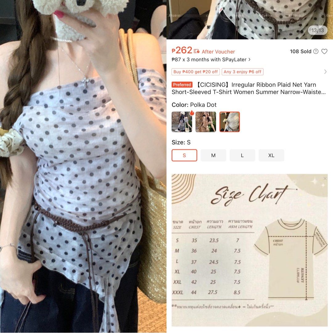 white polka dot off shoulder w/ belt (Category: Others Tops) located in Quezon City. Submitted by thssyam (Listing ID 1450278857, Image 2). Description: USED ONCE size: Small mop: Gcash/Bank Transfer mod: • nationwide thru J&T • Lalamove for same day delivery 📍QC send me a chat for more inquiries! tags: polka dot, off shoulder, Y2K.