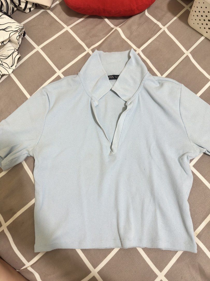 Zara Light Blue Collared Top (Category: Blouses) located in Bustos. Submitted by krjavier (Listing ID 1450236033, Image 2). Description: .