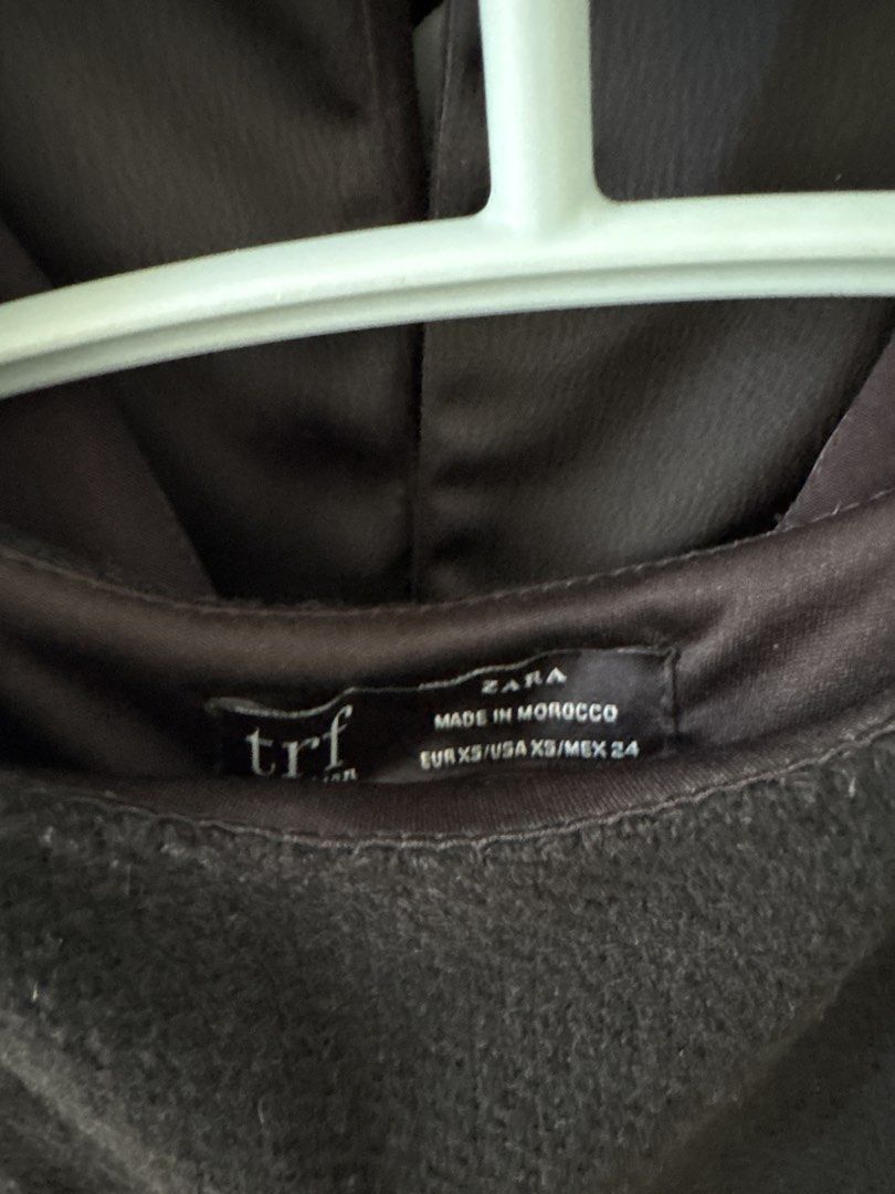 Zara TRF Black Textured Mini Dress (Category: Dresses) located in Mandaluyong City. Submitted by xxtin (Listing ID 1450212675, Image 2). Description: - Zara TRF Black Textured Mini Dress - Size: XS - Sleeveless with Scoop Neckline - Decorative Silver Buttons Down Front - Two Pocket Details - Made in Morocco.