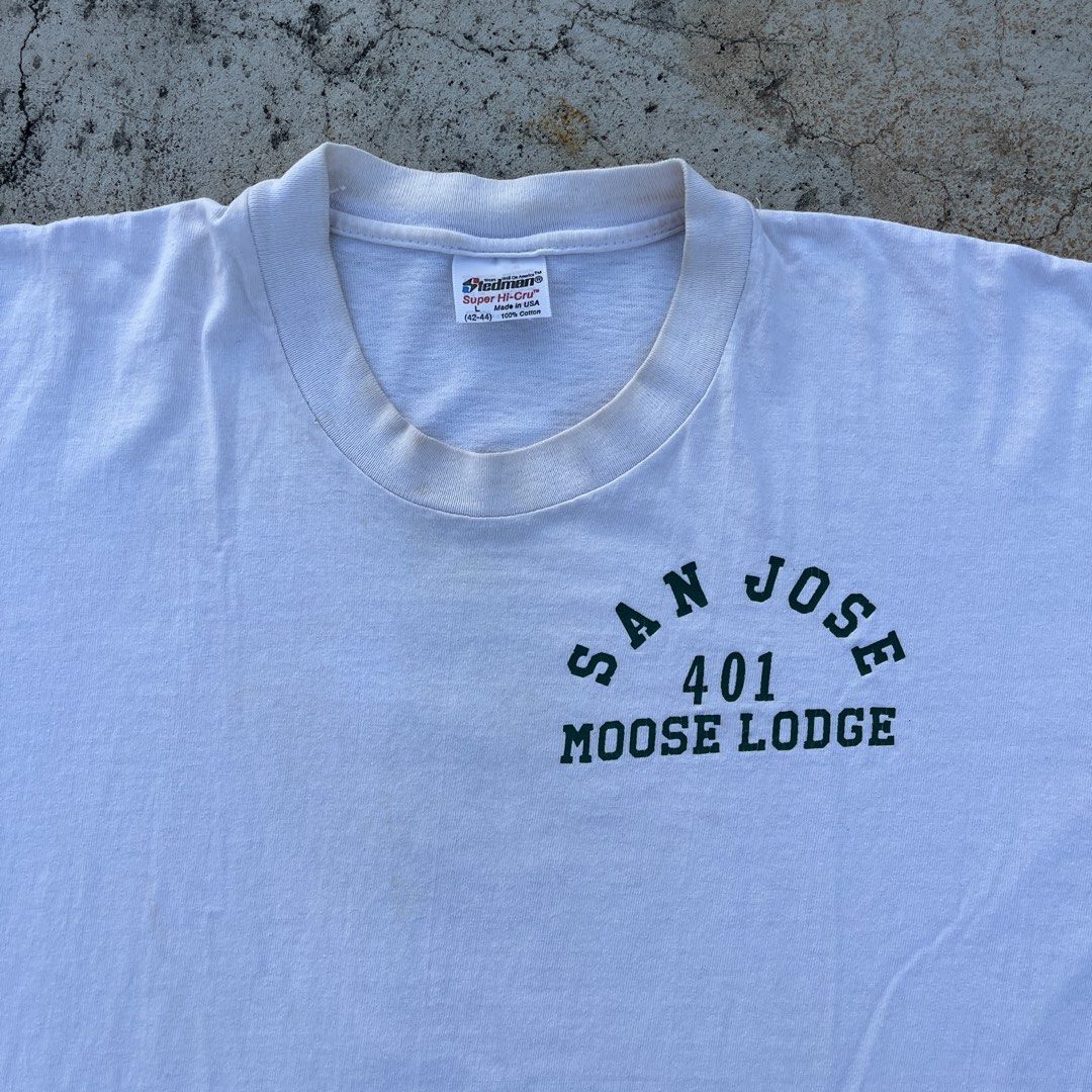 1980s San Jose Moose Lodge (Category: Tshirts & Polo Shirts ) located in Bacoor. Submitted by setenta___ (Listing ID 1450524943, Image 3). Description: 21” x 27” ₱1000 shipped.