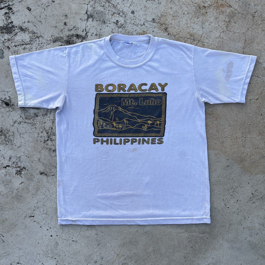 2000s Boracay Souvenir Shirt (Category: Tshirts & Polo Shirts ) located in Bacoor. Submitted by setenta___ (Listing ID 1450524816, Image 1). Description: 20” x 25” *paint stains ₱500 shipped .