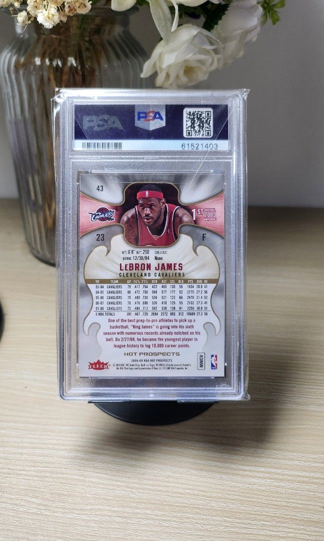 2008 Fleer LeBron James Hot Prospects PSA 9 (Category: Graded Singles) located in Pasig City. Submitted by fxm_collectible_olshop77 (Listing ID 1450508337, Image 2). Description: .