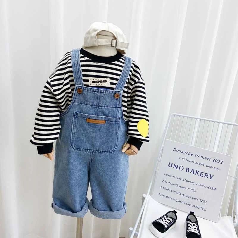 2024 Children's Fashion Casual Backpack Trousers Boys Autumn Loose Pocket Jeans Spring New Girls Simple Solid Colour Pants （分類：嬰兒及小童流行時尚）位於 Hong Kong。 由 youngstar_262ff6 提交（商品編號 1450526700，圖片 1）。簡介： High-concerned chemical:None Style:Sporty Fit:True to Size Model Number:Kids Pants Fit Type:Straight Pattern Type:Solid Closure Type:Zipper Fly Material:COTTON,POLYESTER Origin:Mainland China CN:Guangdong Season:Autumn Gender:Unisex Age Range:4-6Y Dep