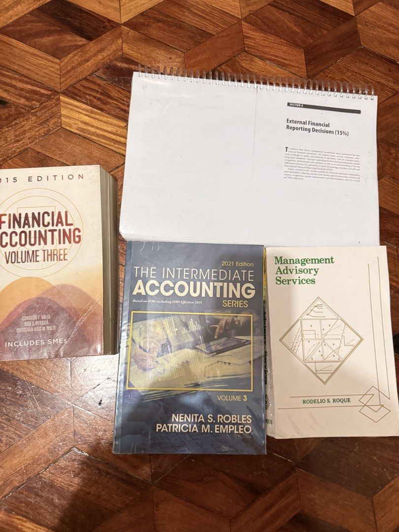 Accounting Books UST AMV MAS FAR CMA (Category: Textbooks) located in Muntinlupa City. Submitted by cocoblanca (Listing ID 1450406912, Image 1). Description: Lahat na 500 lang Walang punit but manage your expectations simula first sem ko yan lahat ginamit..