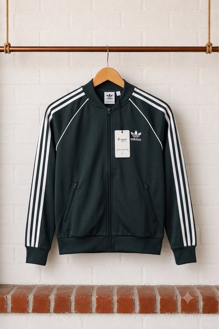 ADIDAS 3-STRIPES TRACK JACKET (Category: Coats, Jackets and Outerwear) located in Klang. Submitted by theprelovededit520 (Listing ID 1450431528, Image 1). Description: ”I took the tags off, but I‘ve never worn it.“.