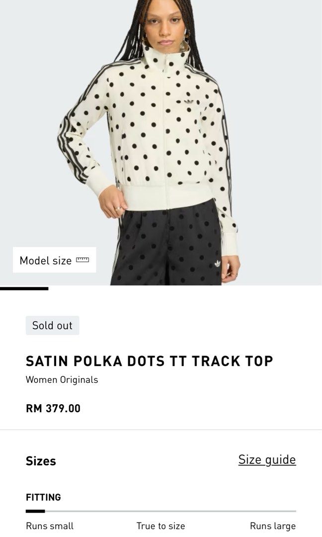 adidas jacket polkadot (Category: Coats, Jackets and Outerwear) located in Pasir Gudang. Submitted by dinieqhalisa (Listing ID 1450514218, Image 3). Description: baru pakai sekali size s/m .